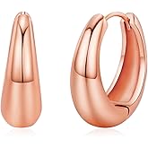 WSKFLY Gold Hoop Earrings for Women,14K Gold Plated Lightweight Hypoallergenic High Polished Earrings Gift Jewelry