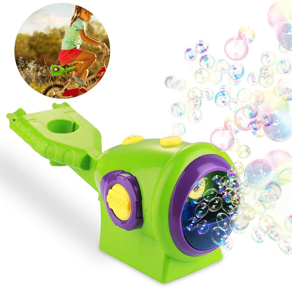 Yuciya Bubble Machine, Automatic Bubble Machine for Bicycle Bike, Battery Operated Bubble Blower, Soap Bubble Making Toys Outdoor Toy Battery Powered Bubble Blowing Machine