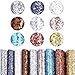 Caydo 9 Colors Accessories Super Shiny Chunky Glitter Stereoscopic Sequins Faux Leather Sheets Canvas Back for Craft DIY, Hair Clips Making, Earrings Making 12.6 x 8.6 Inch (32 x 22 cm)
