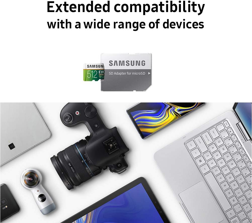 Samsung (MB-ME128GA/AM) 128GB 100MB/s (U3) MicroSDXC EVO Select Memory Card with Full-Size Adapter: Computers & Accessories