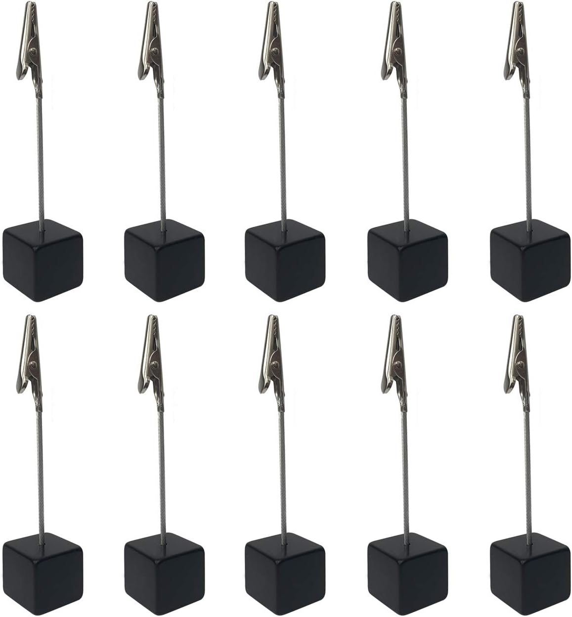 LCJHOMTOO 10pcs Pictures Card Paper Menu Clip Holder Office Memo Holders Stand Photo Display Clip with Alligator (Black)