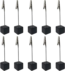 LCJHOMTOO 10pcs Pictures Card Paper Menu Clip Holder Office Memo Holders Stand Photo Display Clip with Alligator (Black)