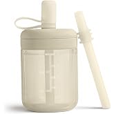Moonkie Baby Straw cup | Silicone Toddler Sippy Cup Training Cup with Straw Lid | BPA-Free Drop-Proof Baby Cup | Led Weaning | 6 Months+, 5 oz, 1pack
