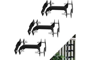 Homydom Deck Umbrella Clamp Outdoor Universal Patio Umbrella/Torch Mount Holder Attaches to Railing Maximizing Patio Space, 3 Pack Black
