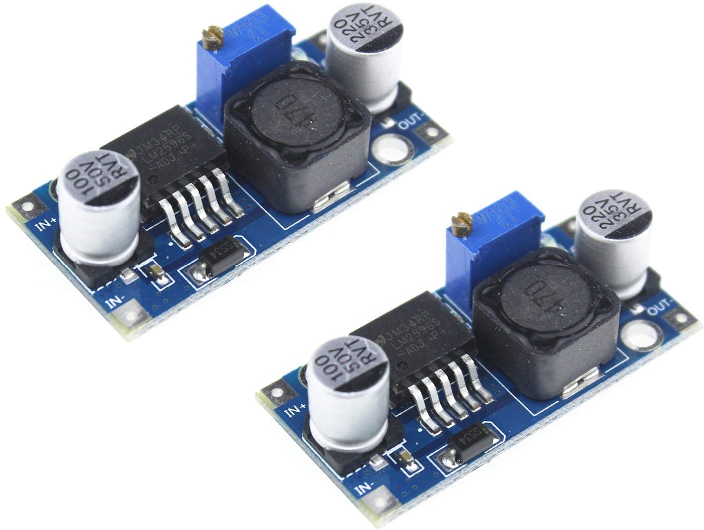 2 pieces LM2596 DC-DC Adjustable Voltage Regulator Step Down Power Supply