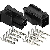 Molex 4-Pin Black Connector Pitch 4.20mm.0165" w/18-24 AWG Pin Mini-Fit Jr ™ (5 Match Set)