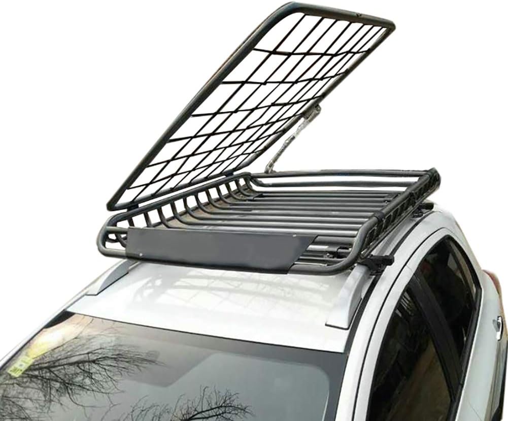 XINGXINGNS Roof Top Cargo Carrier Rack w/Extension & Net, Luggage Holder Hauling Capacity Basket, Preserve Space, with Wind Fairing Universal for SUV Cars