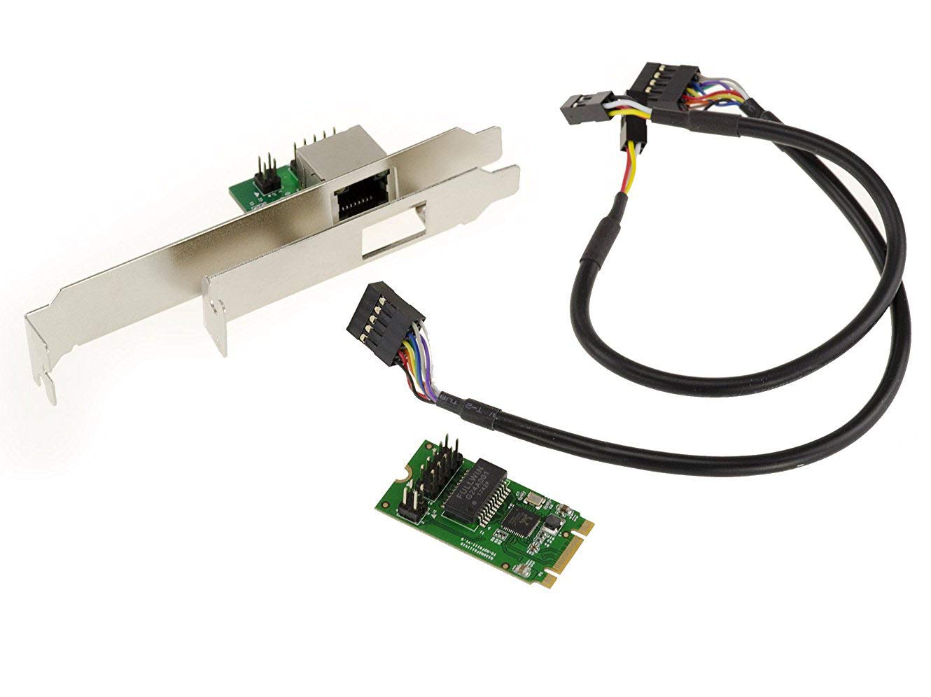 KALEA-INFORMATIQUE M2 controller card (M.2 NGFF PCIe M Key or B+M Key) 1 GIGABIT ethernet LAN port, with HIGH and LOW PROFILE brackets
