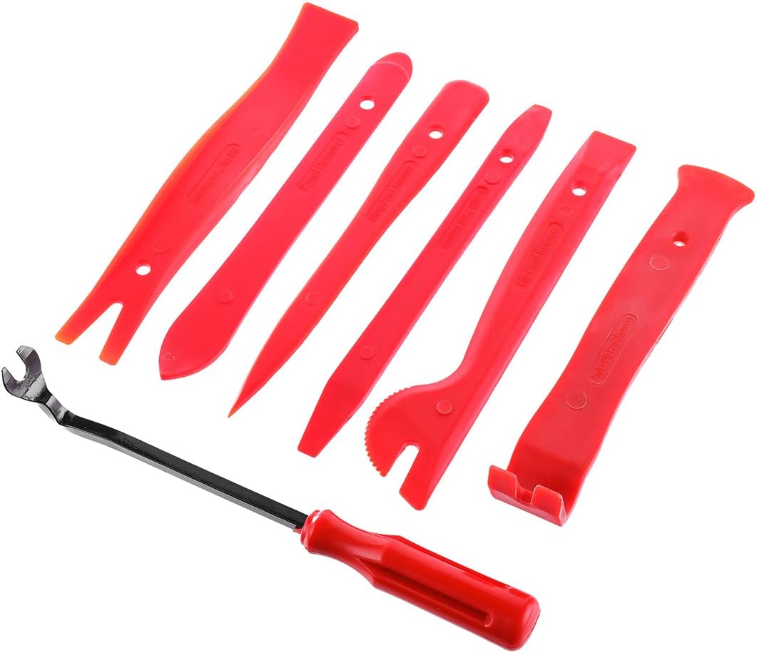 Audew Auto Trim Removal Tool Set 7 pcs - Strong Nylon Panel Trim Removal Kit Fastener Remover Tool Kit for Dash Door Panel Molding Pry Tool Kit