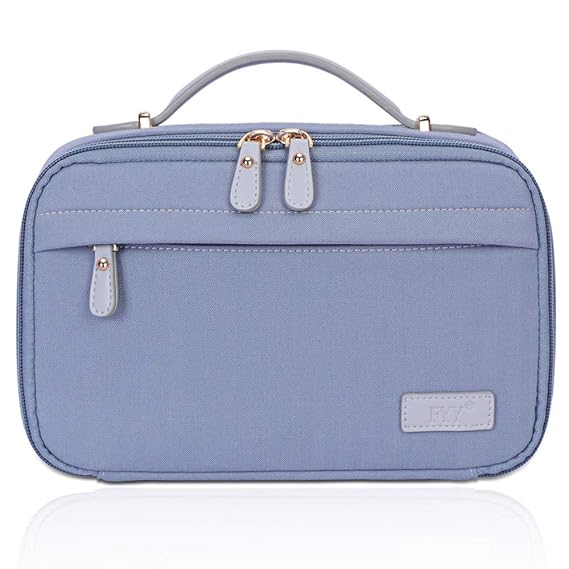 FYY Toiletry Bag, Travel Cosmetic Bag Wash Gargle Bag Large Capacity Zippered Organizer with Top Handle for Men Women Blue best toiletry bag
