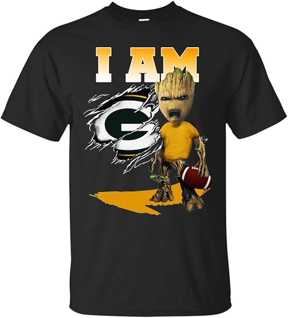 Groot I Am Green Bay Packers Shirt Men Amazon Ca Clothing Accessories