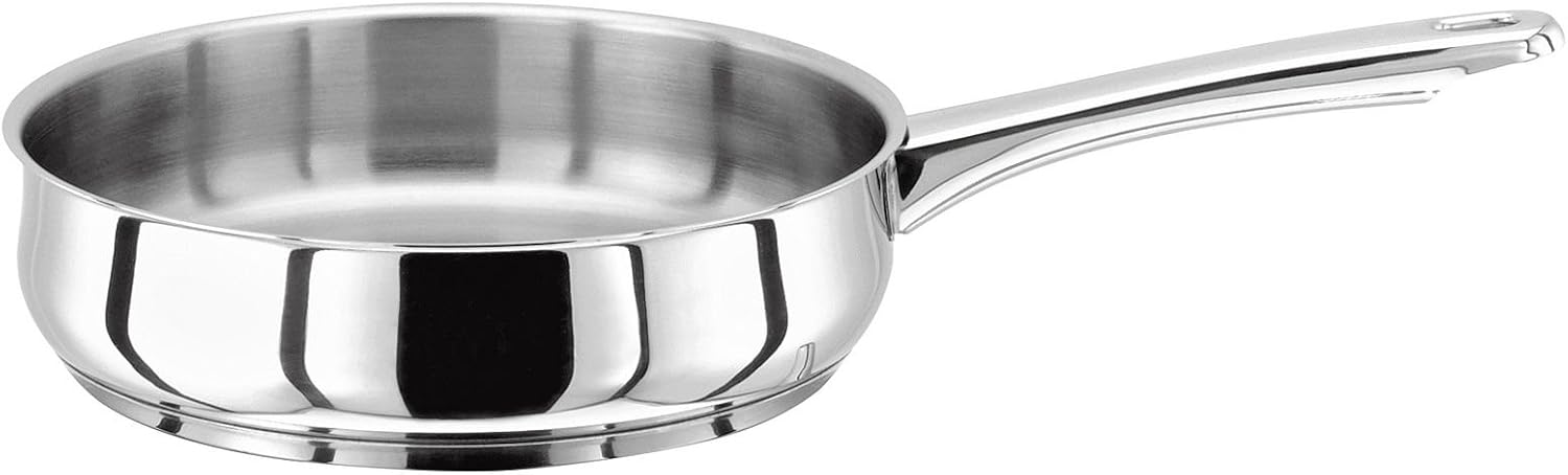 Stellar 1000 24cm Stainless Steel Saute Pan/Frying Pan and Lid, Silver - Image 3