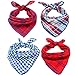 Invlab Dog Bandanas - 4 Pack Washable Triangle Bibs Scarfs, Reversible Plaid Printing Kerchief for Dogs and Cats,4 Styles