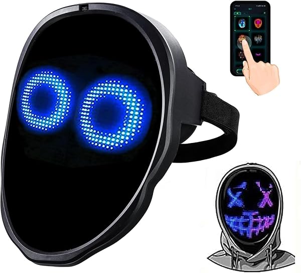 FUNLE LED MASK FACE TRANSFORMING, APP-CONTROLLED LIGHT UP...