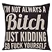 Do4U Cotton Linen Home Decor Sofa Throw Pillow Cover Cushion Case 18 x 18 inch (Alphabet) (Bitch)