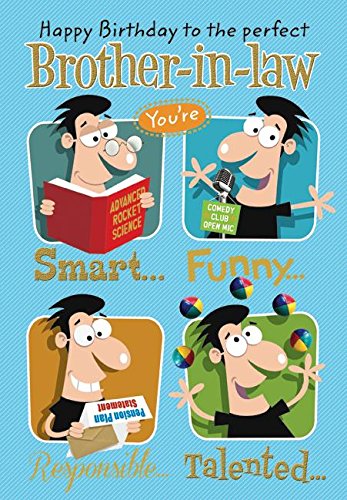 Humorous Brother-in-Law Birthday Card ~ Medium Size Card 9"x6"