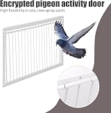 MOGOULUA 40cm Bird Cage Door Pigeon Entrance One-Way Gate Loft Coop White Iron view 4