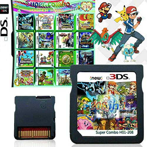 208 in Game Cartridge, Game Pack Card Super Combo Compatible for Nintendo  DS, NDSL, NDSi, NDSi LL/XL, 3DS,
