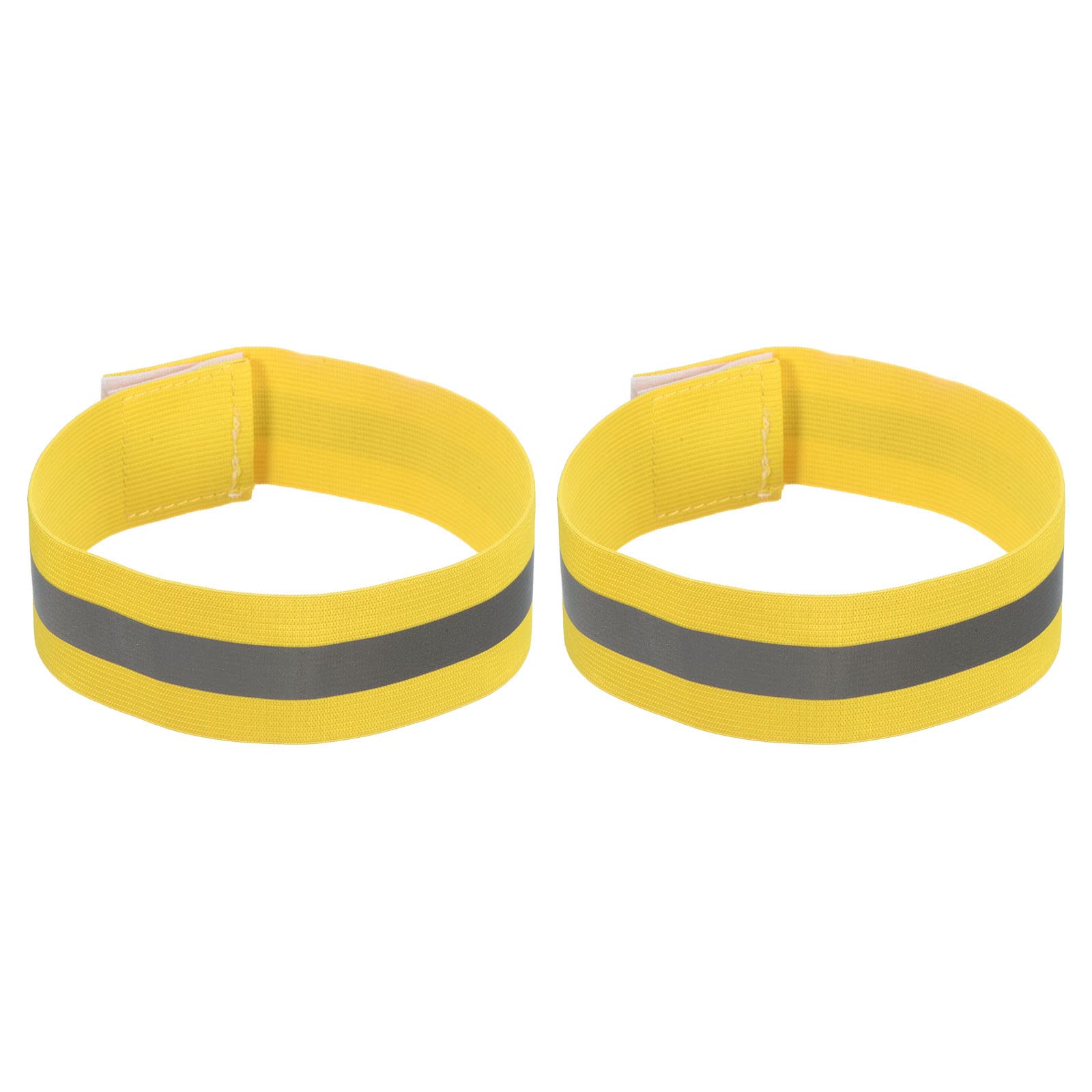 M METERXITY 2 Pack Reflective Bands - Safety Reflector Tape Strip, High Visibility Reflective Running Gear, Apply to Cycling Running Night Walking(14x1.5 Inch, Dark Yellow)