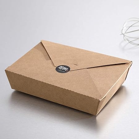 Lhl American High-End Desechable Papel Kraft Caja de empaque de plástico Comida Nutrición Balance [Paquete de 200] (Color : White, Size : M): Amazon.es: Hogar