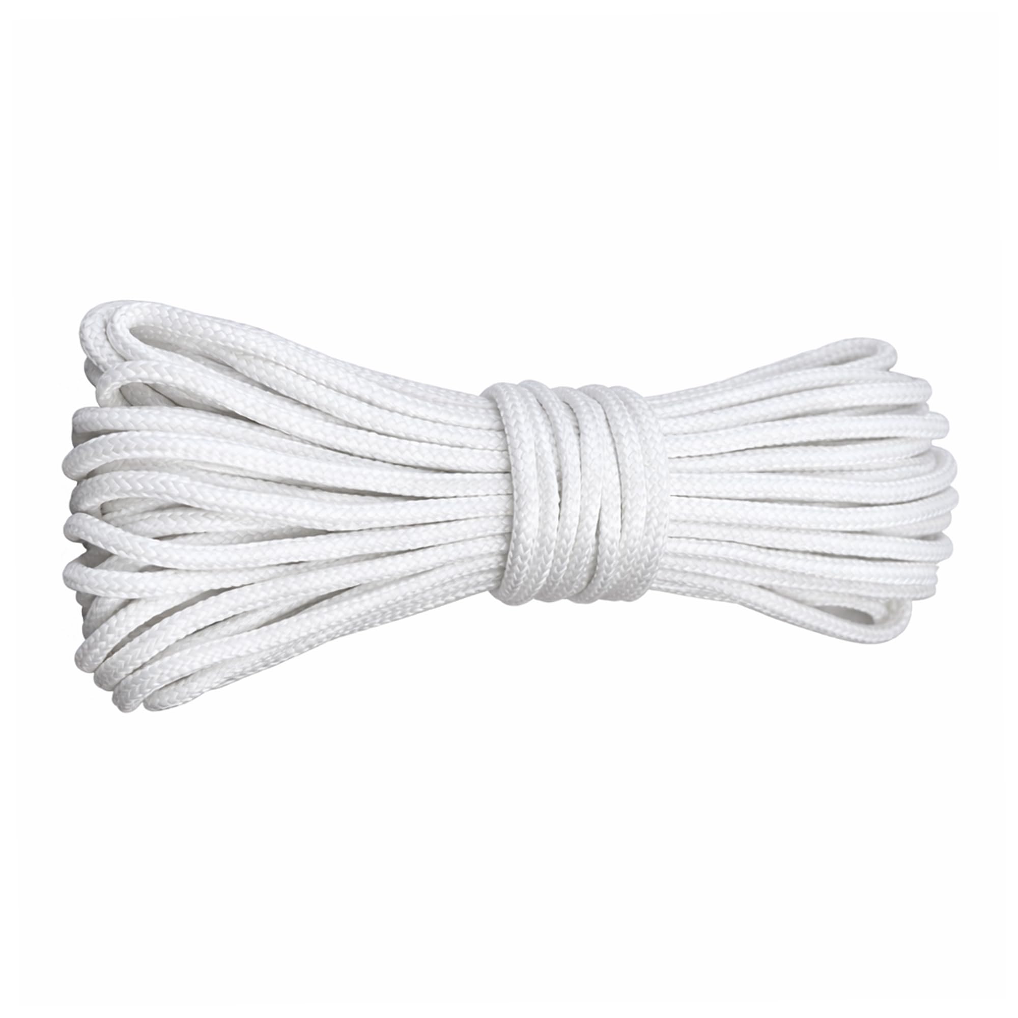 Trimming Shop 3mm Wide White Nylon Braided Cord for Gear Making, DIY Accessories, Gardening Plant and Crafts, Aluminium Blind Shade, 50 Metres