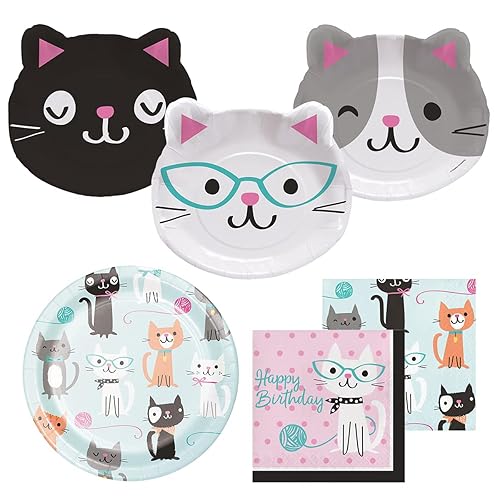 Cat Themed Plates Large Set of Kitten Shaped Lunch Dinner Dish