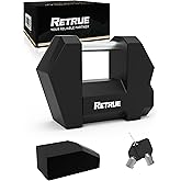 RETRUE Cyber Lock&trade; Trailer Coupler Tongue Lock, Heavy Duty Steel, Black | Dia 1/4'', Extra Wide 1.2'' Span, Anti-Theft Latch Locks for RV, Boat, Truck, Cut-Resistant, Weather Resistant, Push-to-Lock