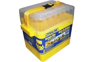 Dynaline Grease Box | Secure Storage for 12 Grease Tubes | Snap-Top Lid, Grip Handles & Carry Strap