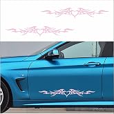 BLAJR Flame Striped car Stickers Decorate the Front and Rear windshields Doors Hoods Vinyl Decal Accessories are Suitable for SUV Truck transporters Recreational Vehicles, and Campers 2PCS (Pink)