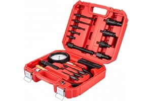 DKWOESHG TU-15 Diesel Engine Compression Tester Kit - Hydraulic Gauge with Glow Plug Injector Adapters, Compatible with Ford Powerstroke 7.3L, 6.0L, 6.4L, 6.7L, Cummins, Duramax, VW TDI, Perkins, Tractors