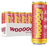 Wooooo! Energy Ric Flair Sparkling Adaptogenic Mushroom Energy Drink | Natural Antioxidants & Nootropics | Lionโs Mane & Cordyceps | 150mg Caffeine | 12 Pack (Strawberry Banana)