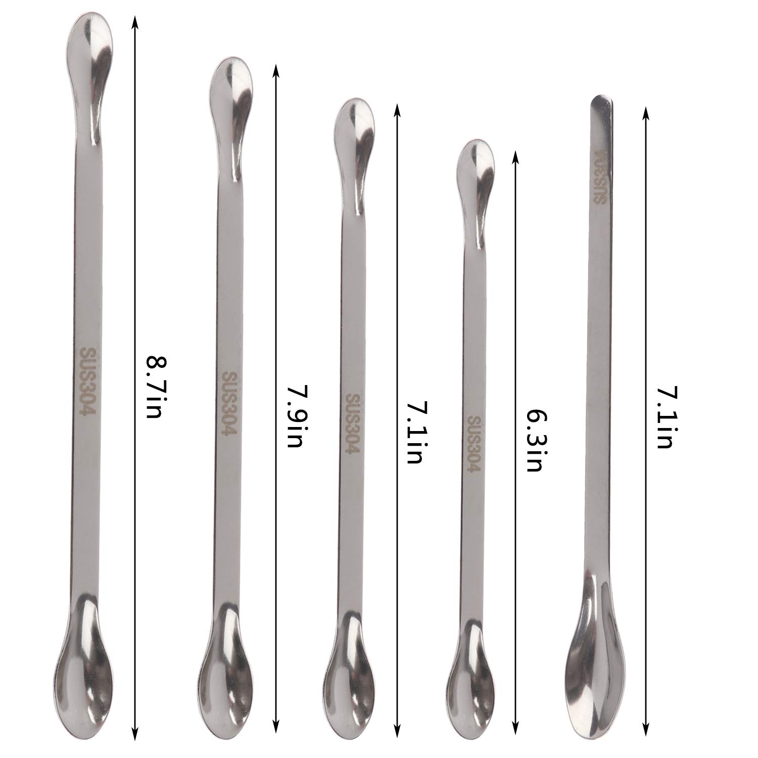 24 Pieces Stainless Steel Lab Spatula Micro Lab Scoop Stainless Steel