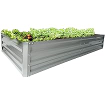 Zizin Galvanized Raised Garden Beds Metal Elevated Planter Box Steel Large Vegetable Flower Bed Kit 6 3 1 Ft Amazon Sg Home