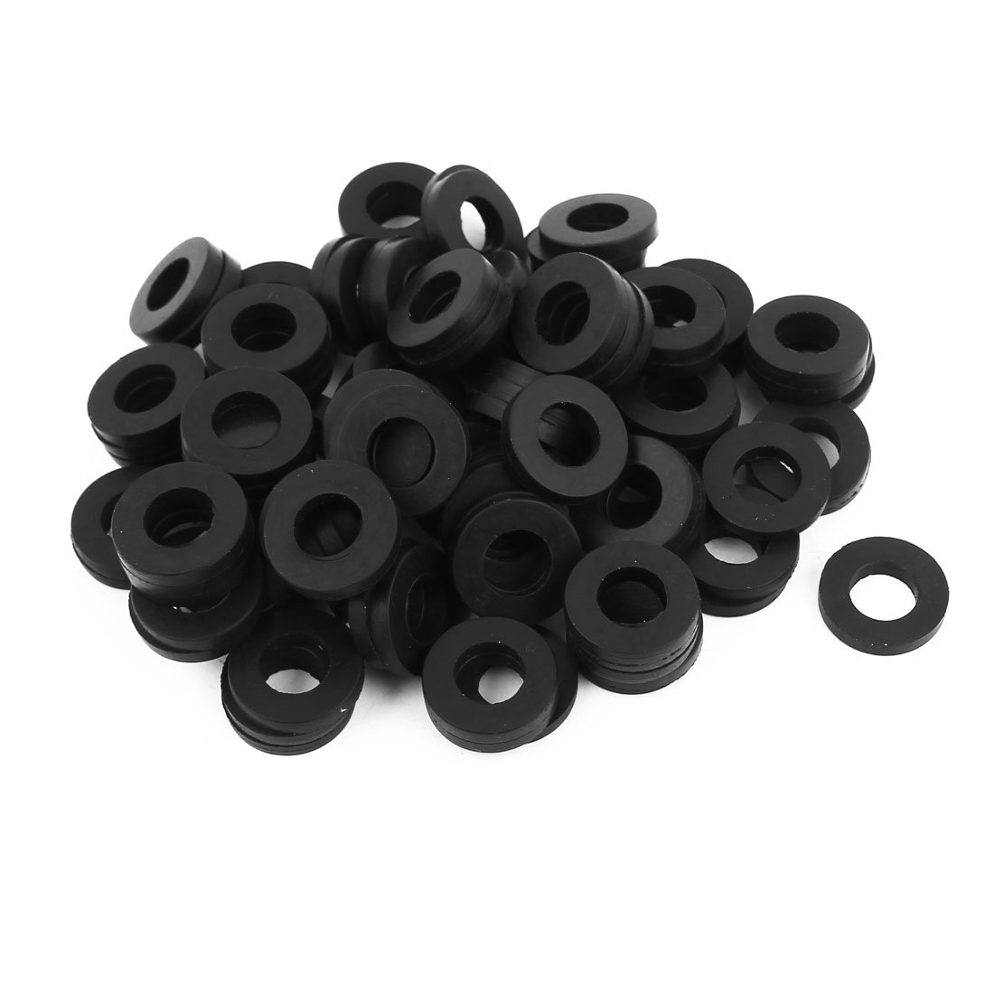 sourcingmap Rubber Flat Washers 19mm OD 10mm ID 3mm Thickness for Faucet Pipe Water Hose, Pack of 100 โ image 1