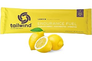 Tailwind Nutrition Endurance Fuel, Sports Drink Powder Single Serving with Electrolytes, Non-GMO, Free of Soy, Dairy, and Gluten, Vegan-Friendly, Lemon, Pack of 12