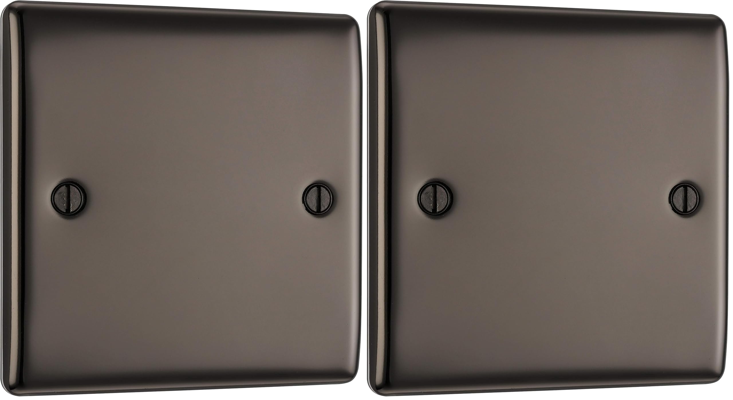 BG Electrical NBN94 Single Blank Plate, Black Nickel (Pack of 2)