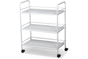 World Pride Rolling Salon Trolley Cart, 3 Tier, White