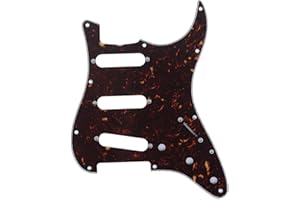Musiclily Pro 11-Hole 62 Vintage Style SSS Strat Guitar Pickguard for American Stratocaster 62, 4Ply Tortoise Shell