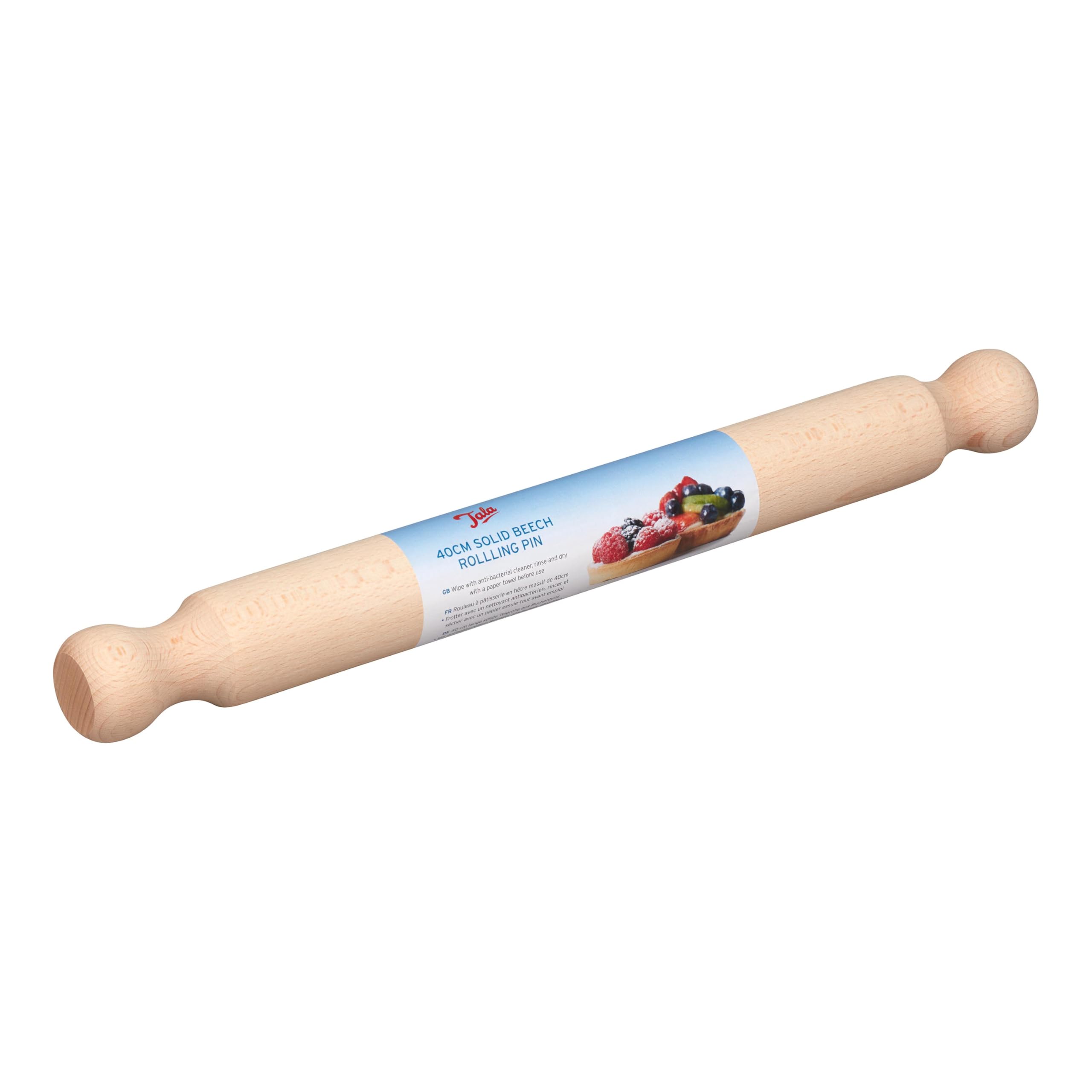Tala Beechwood 40cm Rolling Pin, Durable and Smooth Finish, Ergonomic Handle, Ideal for Rolling Dough for Cookies, Pies, Pastries, and More, Eco-Friendly Beige Design