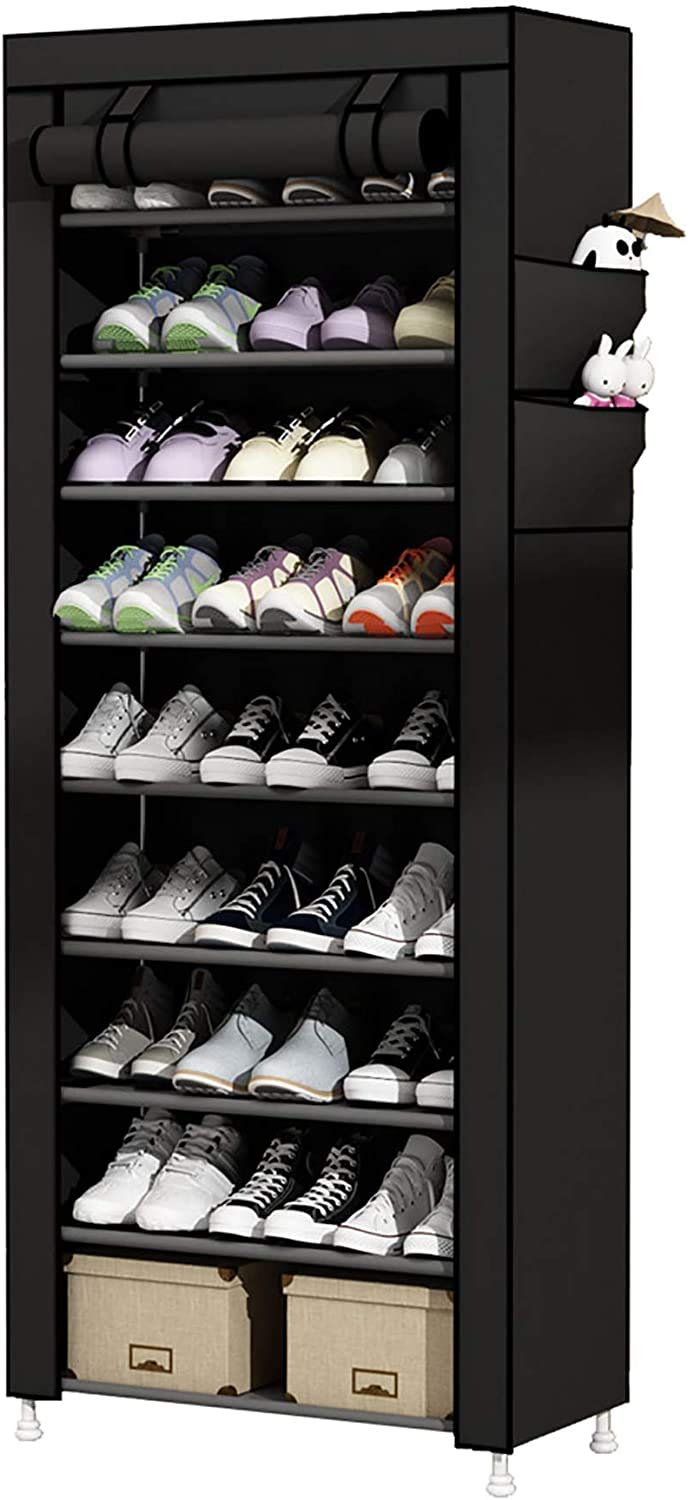 songmics 10 tiers shoe rack on St Llion 10 Tier 9 Lattices Shoe Rack 27 Pair Shoe Storage Organizer 60 30 160 Cm Black Buy Online In Aruba At Aruba Desertcart Com Productid 217186247