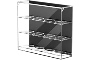 Acrylic Golf Ball Display Case 12 Slots - 3 Tiered Wall Mounted Holder for Office Decoration & Storage
