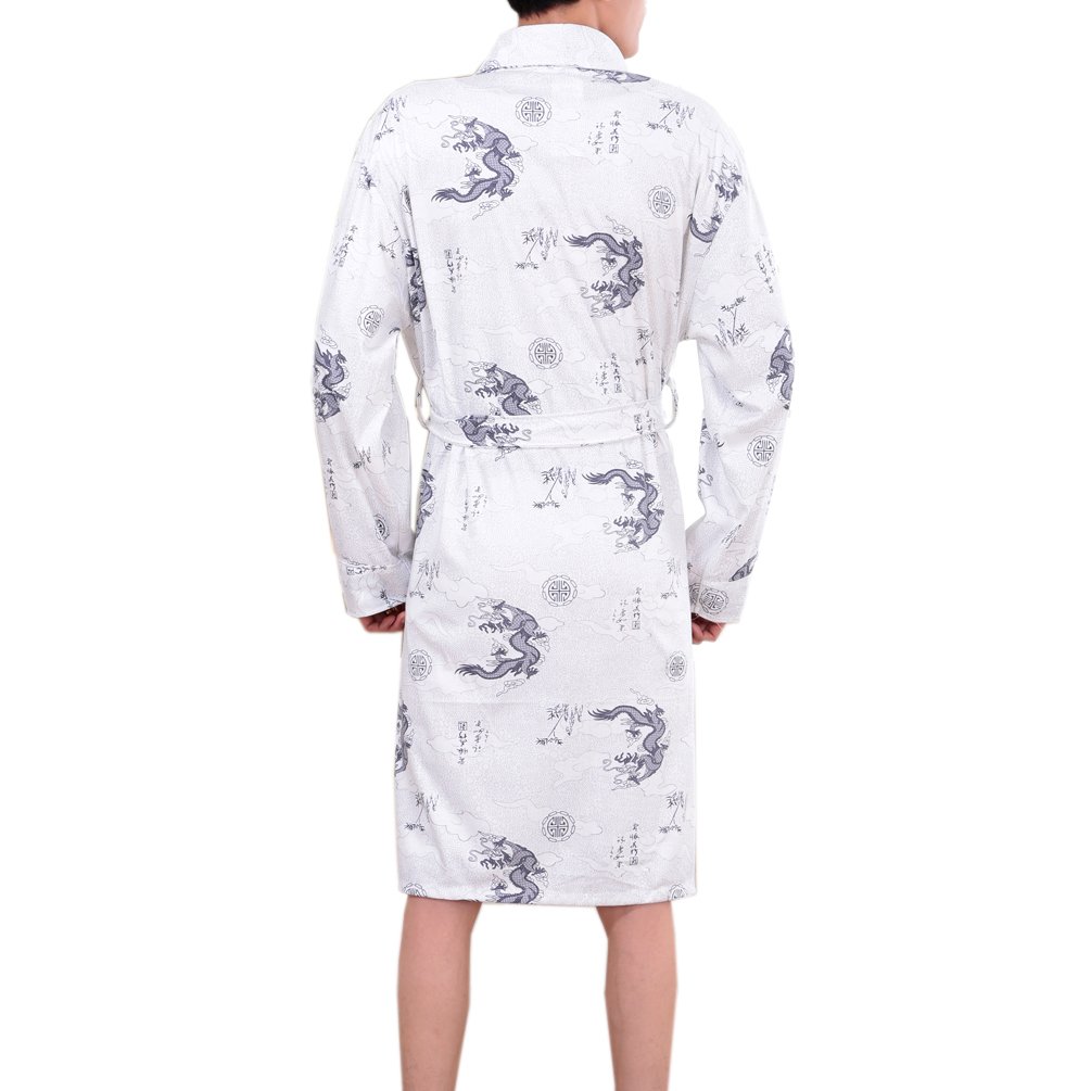 ENJOYNIGHT Men\'s Cotton Robe Spa Bathrobe (XX-Large, Dragon)