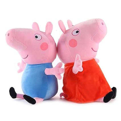 Tickles Peppa Daddy Pig Plush Soft Stuff Toy for Kids (Peppa Pig and George Pig, 16 cm)