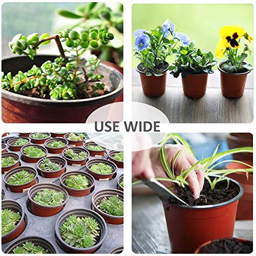 Sfee 100 Pack Plant Nursery Pots 4 inch Plastic Plant Pots, Soft Durable Reusable Seed Starting