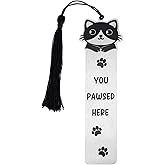 Cute Cat Bookmark, Zinc Alloy Kitten Paw Print Bookmarks Reading Gifts for Cat Lovers Funny Black Kitten Book Marks Animal Bookmark Gifts Book Accessories for Reading (Style A)