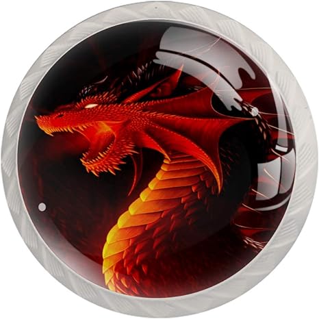 Pomo para gabinete dragón rojo tirador para muebles plástico tirador