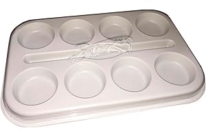 Sax 411926 Tempera Cake Empty Palette with Lid - 14 1/2 x 9 1/2 inches - White