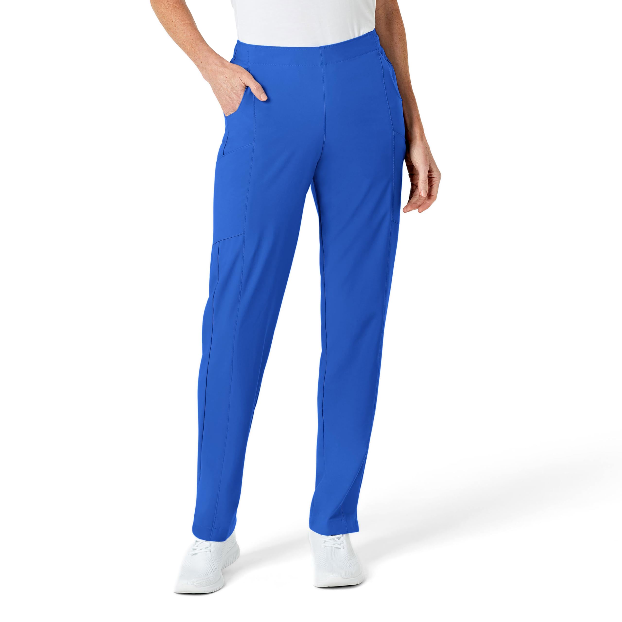 WonderWink W123 Women’s Flat-Front Double Cargo Pant — Royal, Small Petite