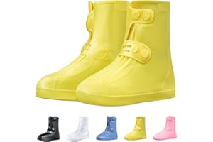 RINJOY Waterproof Shoe Covers Non-Slip Rain Shoe Covers Reusable Silicone Shoes Covers For Rain Resistant Rain Boots For Men Women Outdoor Overshoes Protection