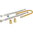 Eastman Gas Water Heater Installation Kit, 18 Inch Corrugated Stainless Steel Water Heater Hoses, 24 Inch Yellow Gas Supply Connector, 48280